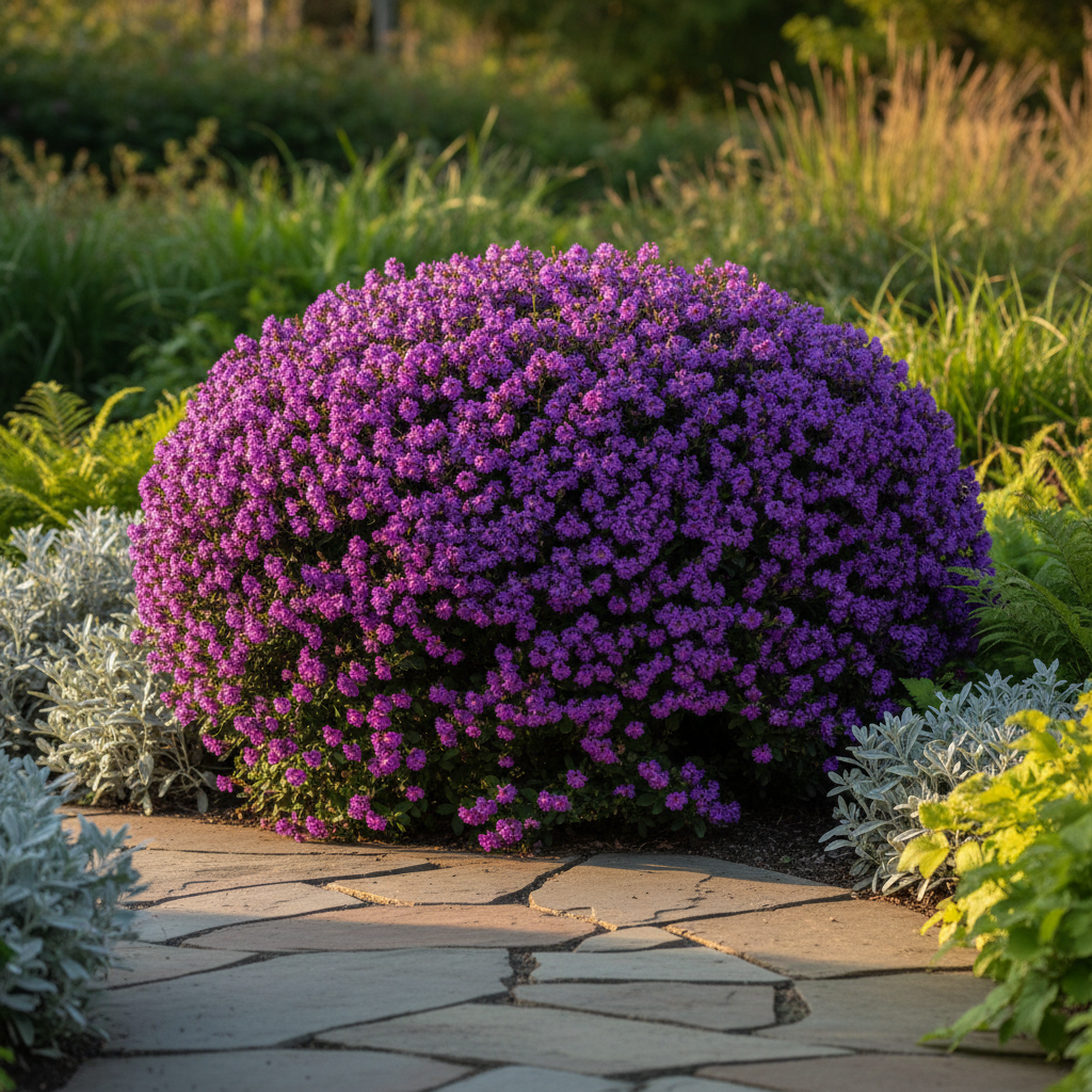 Compact Variety with Deep Purple Blooms – Ornamental Perennial Shrub for Gardens