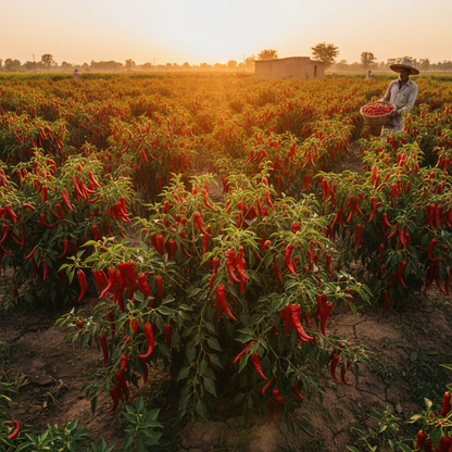 Guntur Sannam Chilli Pepper Seeds for Planting – Spicy Chilli Variety