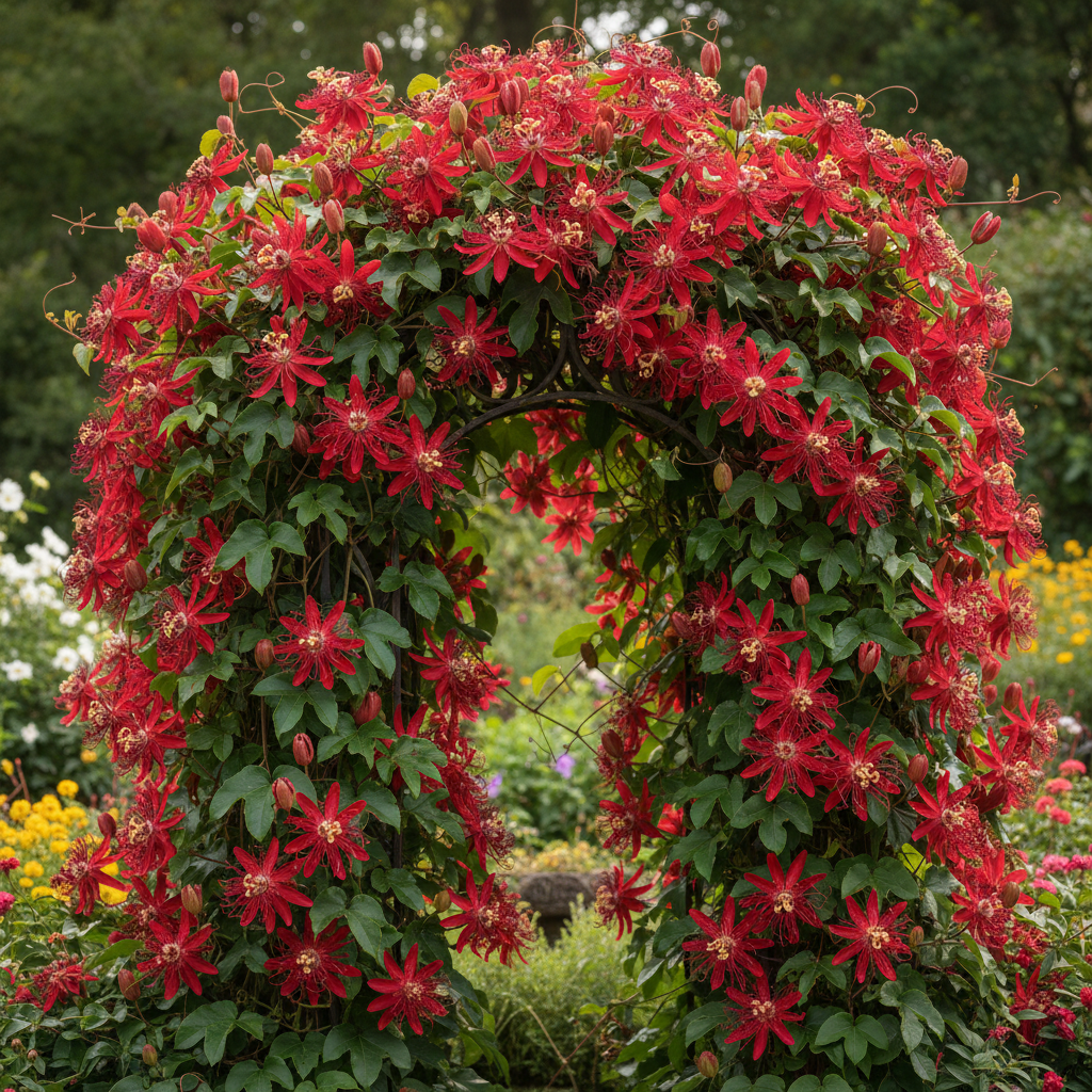 Red Passiflora Flower Seeds for Vibrant Climbing Blooms