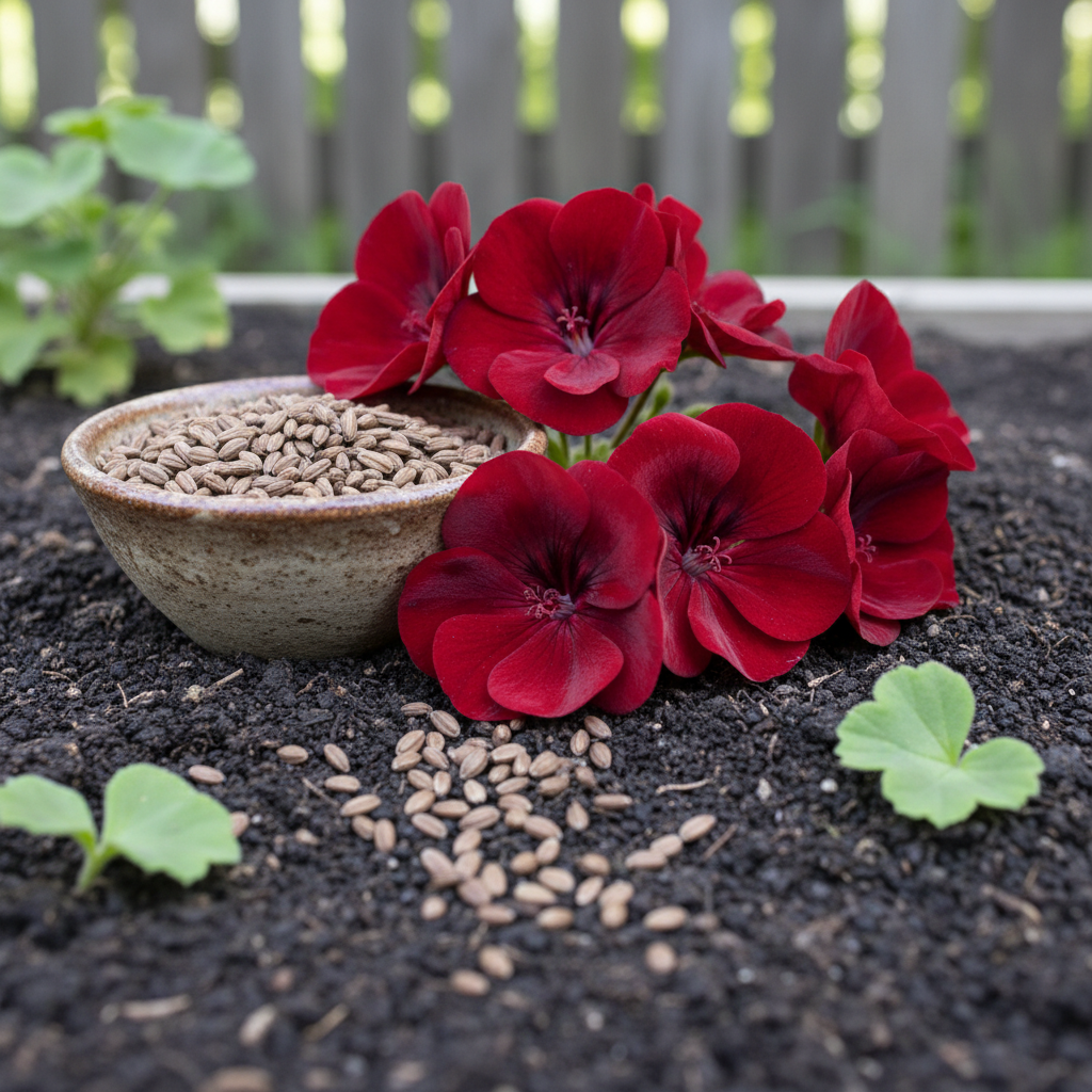 Nema Dark Red Geranium Seeds for Planting
