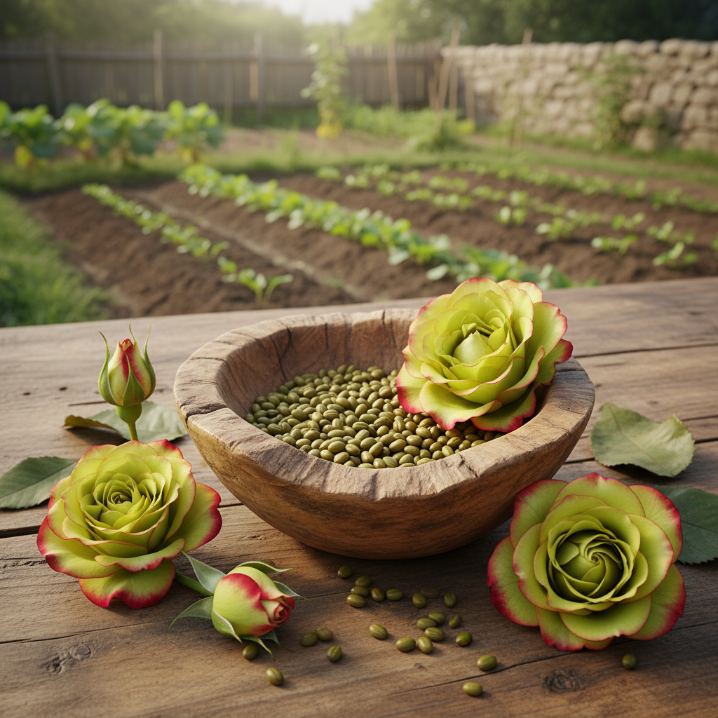 Green Rose Flower Seeds with Red Edge - Rose Flower Seeds for Garden