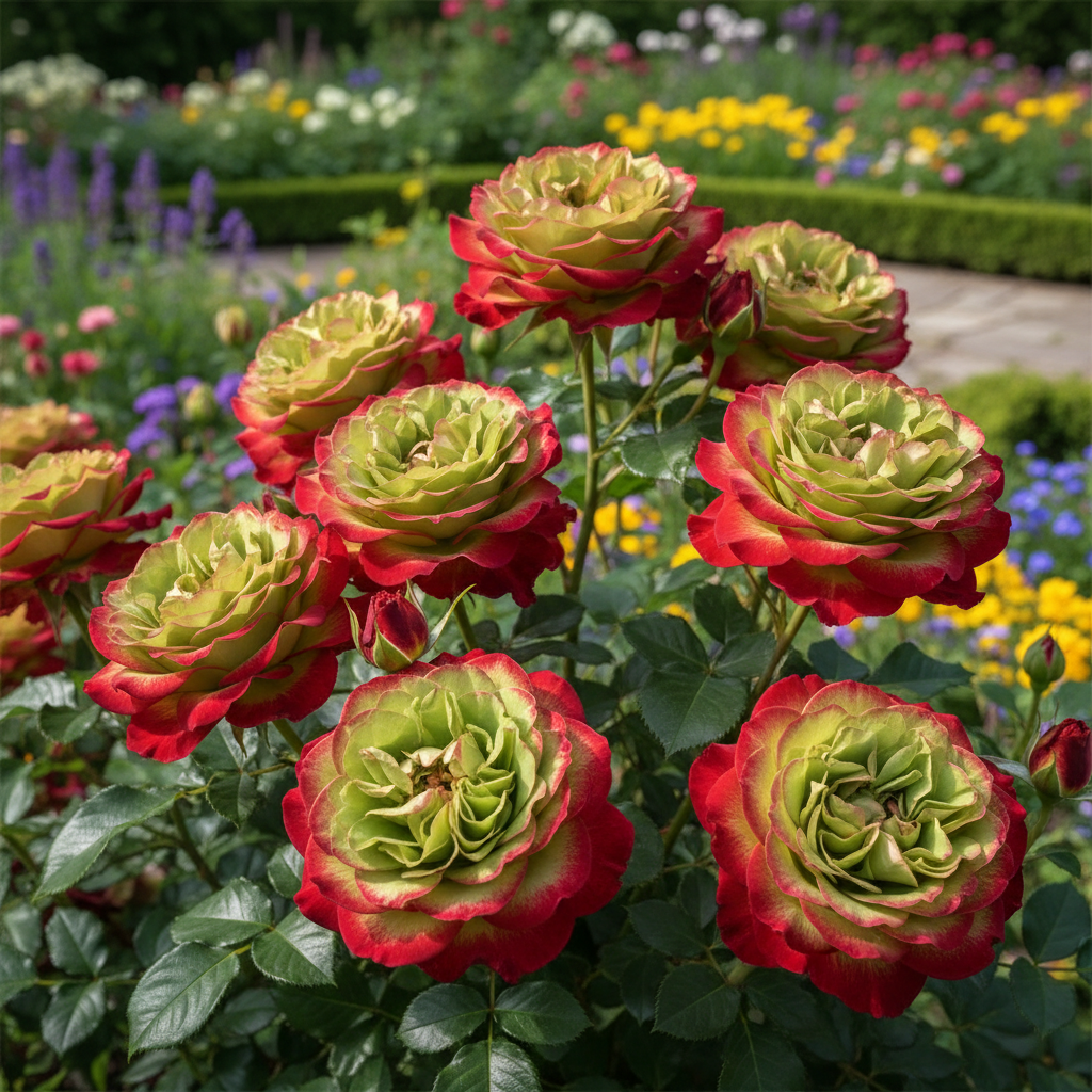 Green Rose Flower Seeds with Red Edge - Rose Flower Seeds for Garden