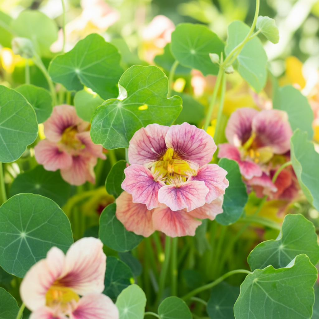 Nasturtium Ladybird Rose Flower Seeds for Garden Planting