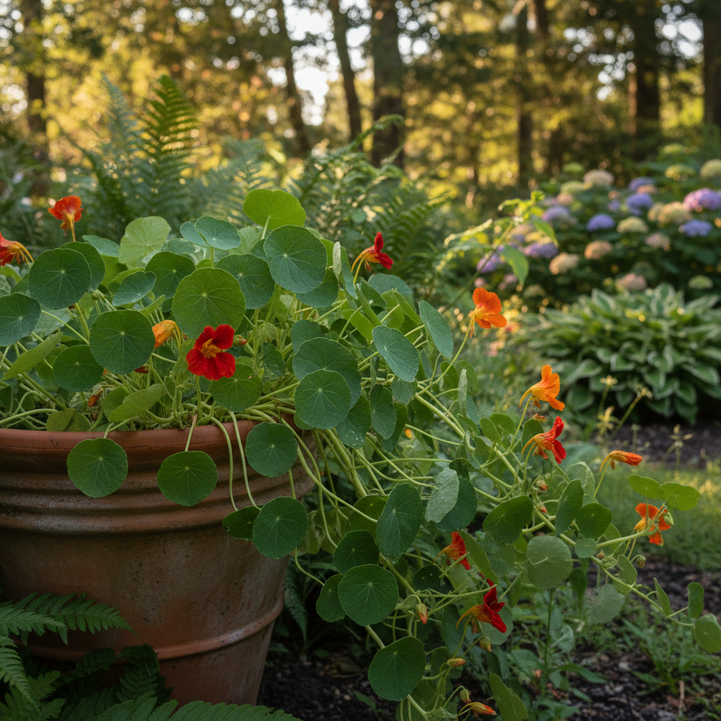 Lady Bird Cream Purple Nasturtium Flower Seeds - Nasturtium Flower Seeds for Garden