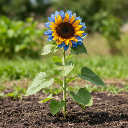 Yellow Blue Sunflower Flower Seeds for Planting