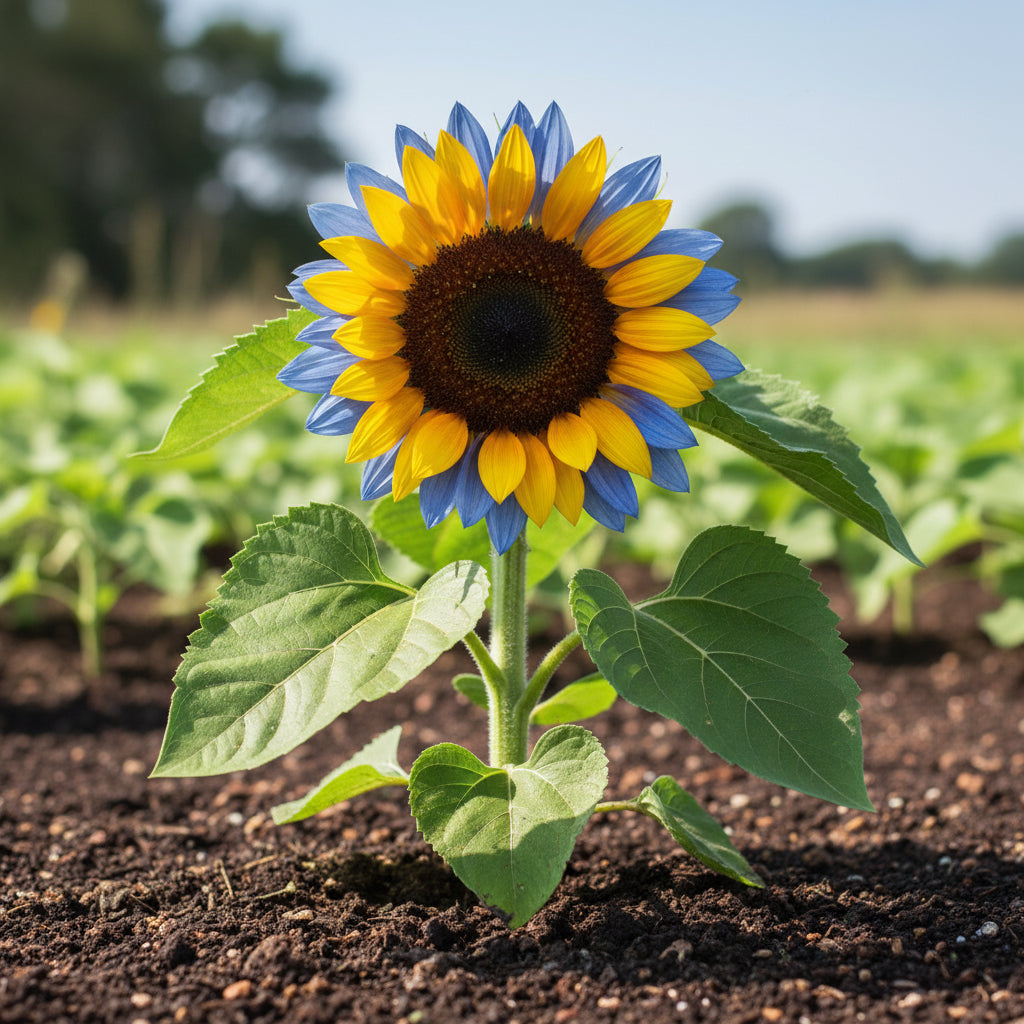 Yellow Blue Sunflower Flower Seeds for Planting