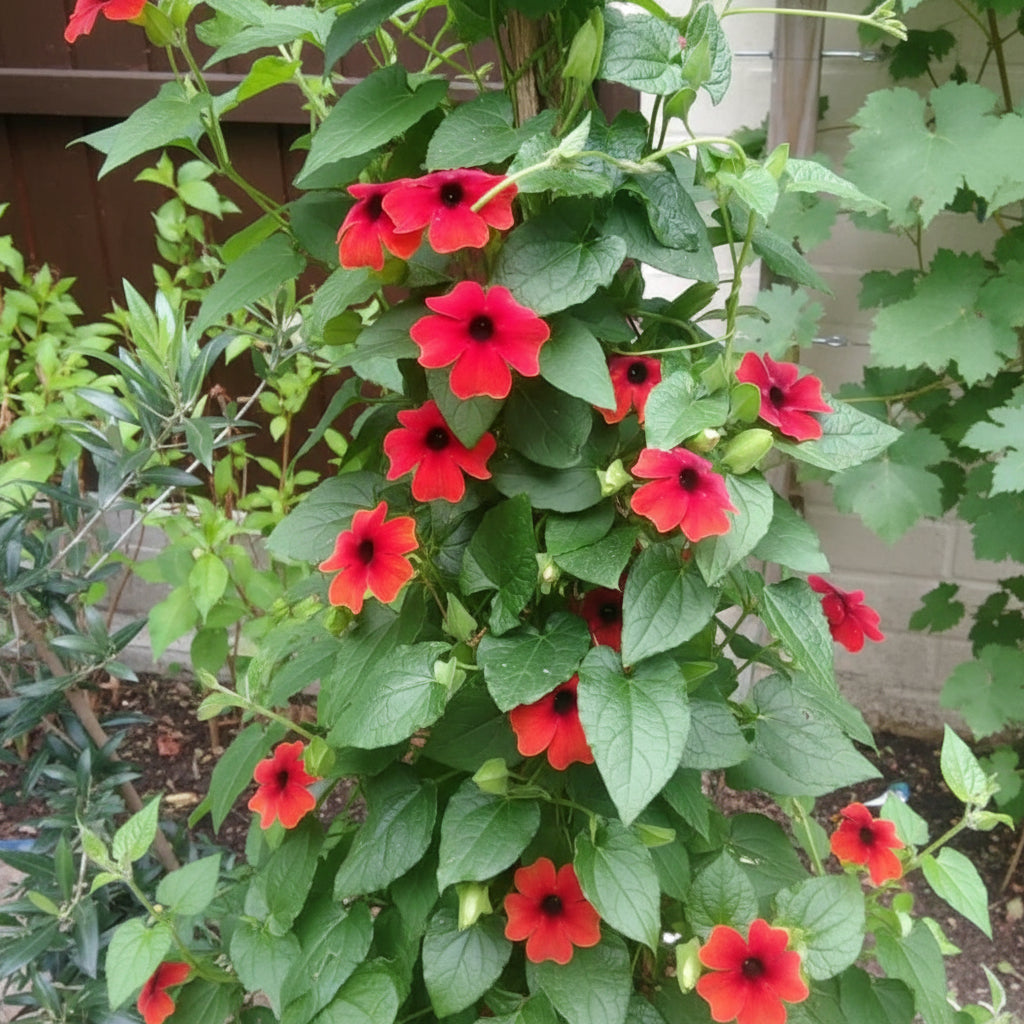 Red Thunbergia Flower Seeds for Planting (Thunbergia alata) – Vibrant Climbing Ornamental Flower