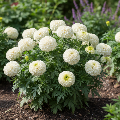White Marigold Flower Seeds for Gardens and Bouquets
