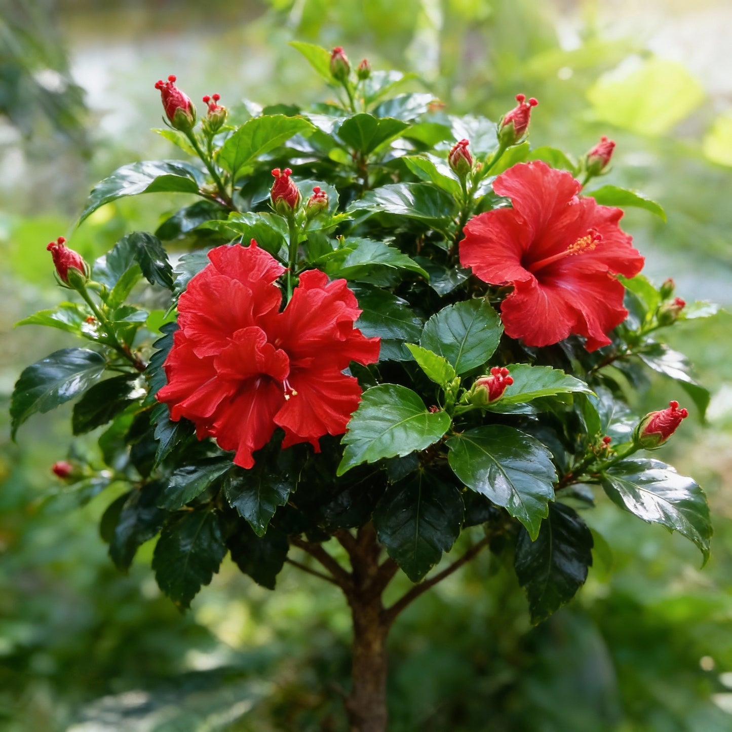 Double Red Hibiscus Flower Seeds for Garden Planting