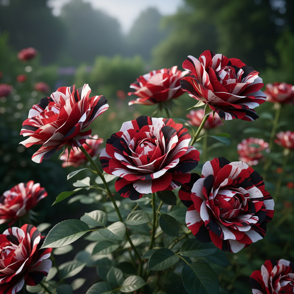 Rare Red White and Black Hybrid Rose Flower Seeds - Rose Flower Seeds for Garden