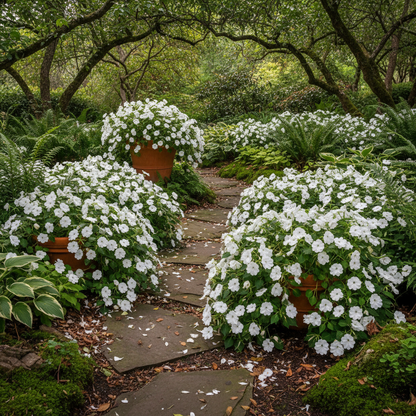 Impatiens Walleriana Baby Series White Flower Seeds for Planting