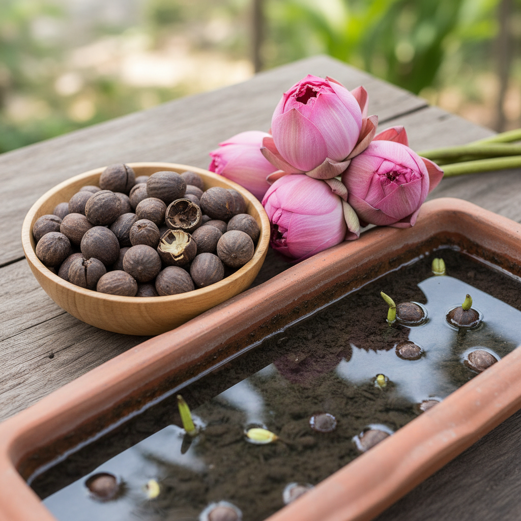 Nelumbo Nucifera Lotus Pink Water Plant Seeds - Lotus Flower Seeds for Garden
