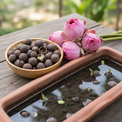 Nelumbo Nucifera Lotus Pink Water Plant Seeds - Lotus Flower Seeds for Garden