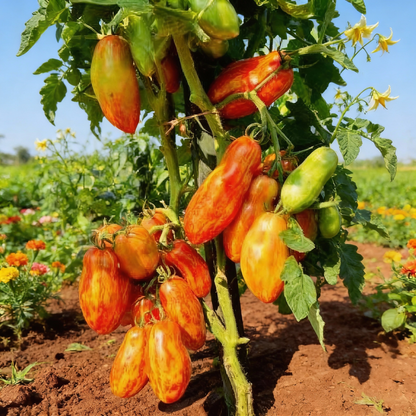 Dwarf Tomato Pepper Like Stripe Seeds for Planting – Striped Heirloom Tomato for Home Gardening