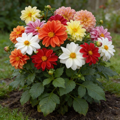Dahlia Figaro Mixed Flower Seeds for Garden Planting
