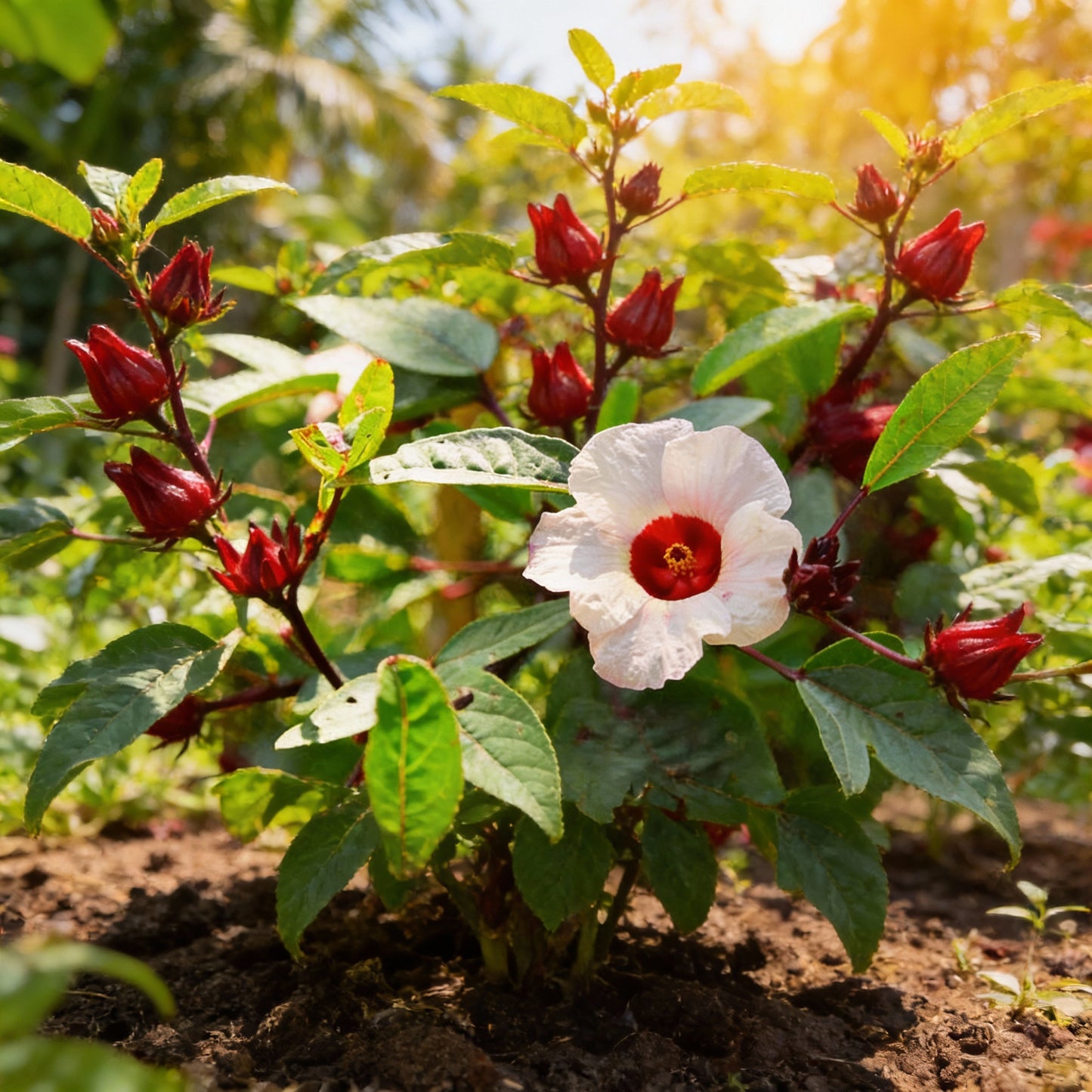 Roselle Hibiscus Seeds for Planting – Hibiscus sabdariffa Rosella Flower & Calyx Plant