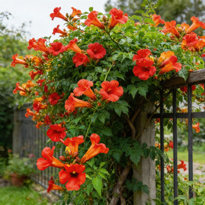 Dark Red Hummingbird Trumpet Vine Seeds for Garden Planting