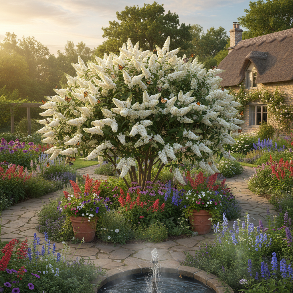 White Butterfly Bush Buddleia Davidii Flower Seeds for Garden Planting