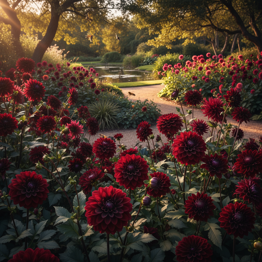 Mixed Burgundy and Black Dahlia Flower Seeds - Dahlia Flower Seeds for Garden
