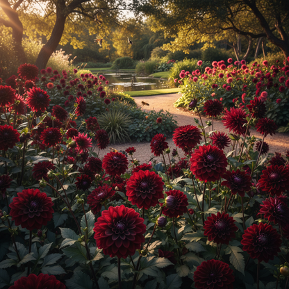 Mixed Burgundy and Black Dahlia Flower Seeds - Dahlia Flower Seeds for Garden