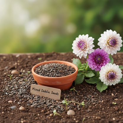 Mixed White and Purple Dahlia Flower Seeds - Dahlia Flower Seeds for Garden
