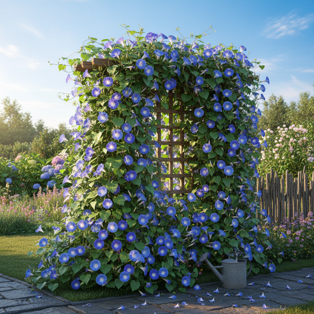 Morning Glory Heavenly Blue Flower Seeds - Sky Blue Climbing Flower Seeds for Garden
