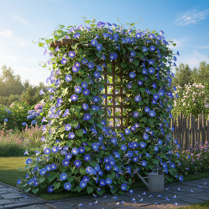 Morning Glory Heavenly Blue Flower Seeds - Sky Blue Climbing Flower Seeds for Garden