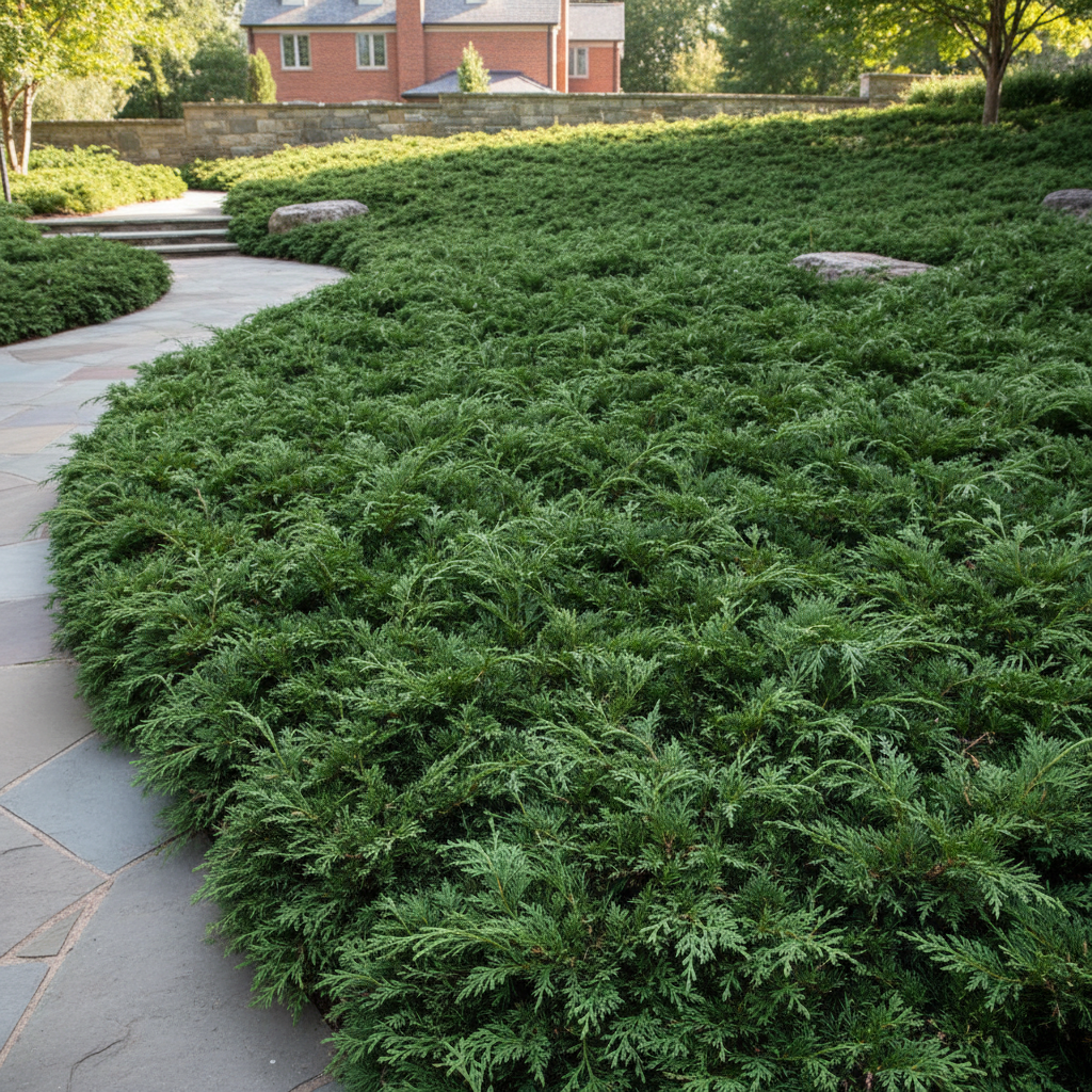 Spreading Evergreen Shrub with Soft Feathery Foliage – Hardy Ornamental Perennial for Gardens