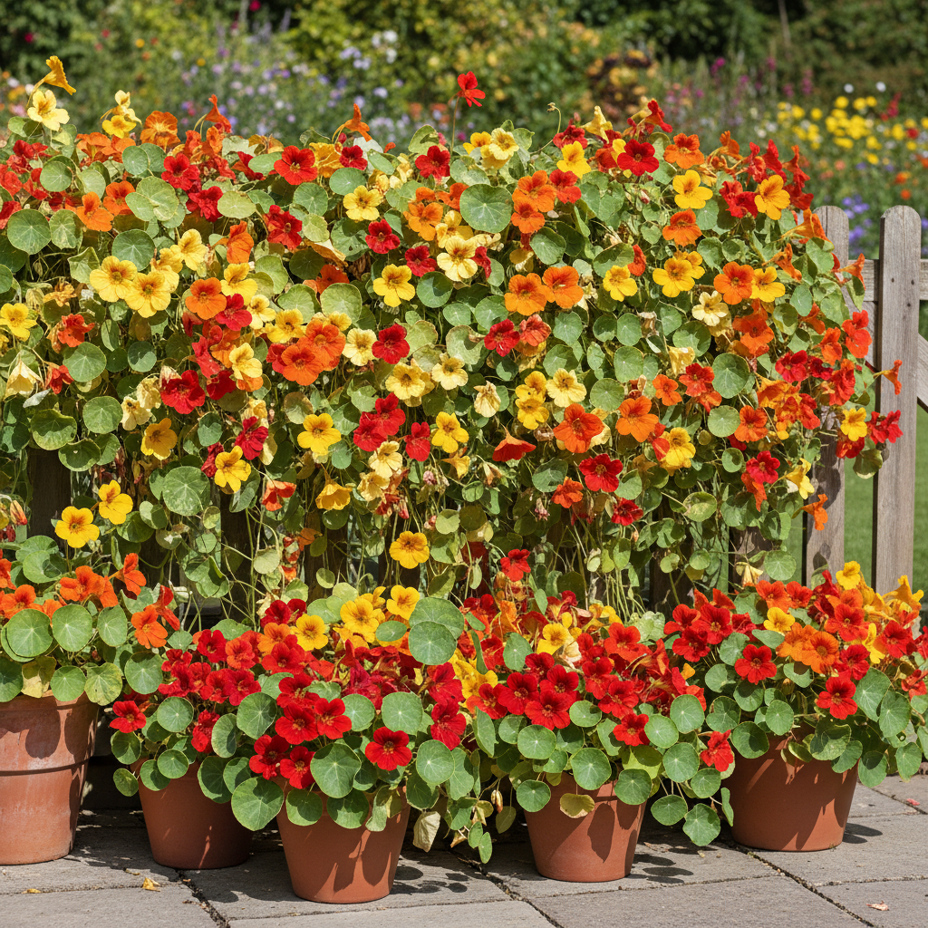 Lady Bird Cream Purple Nasturtium Flower Seeds - Nasturtium Flower Seeds for Garden