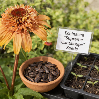 Echinacea Supreme Cantaloupe Flower Seeds for Planting – Orange Coneflower Perennial