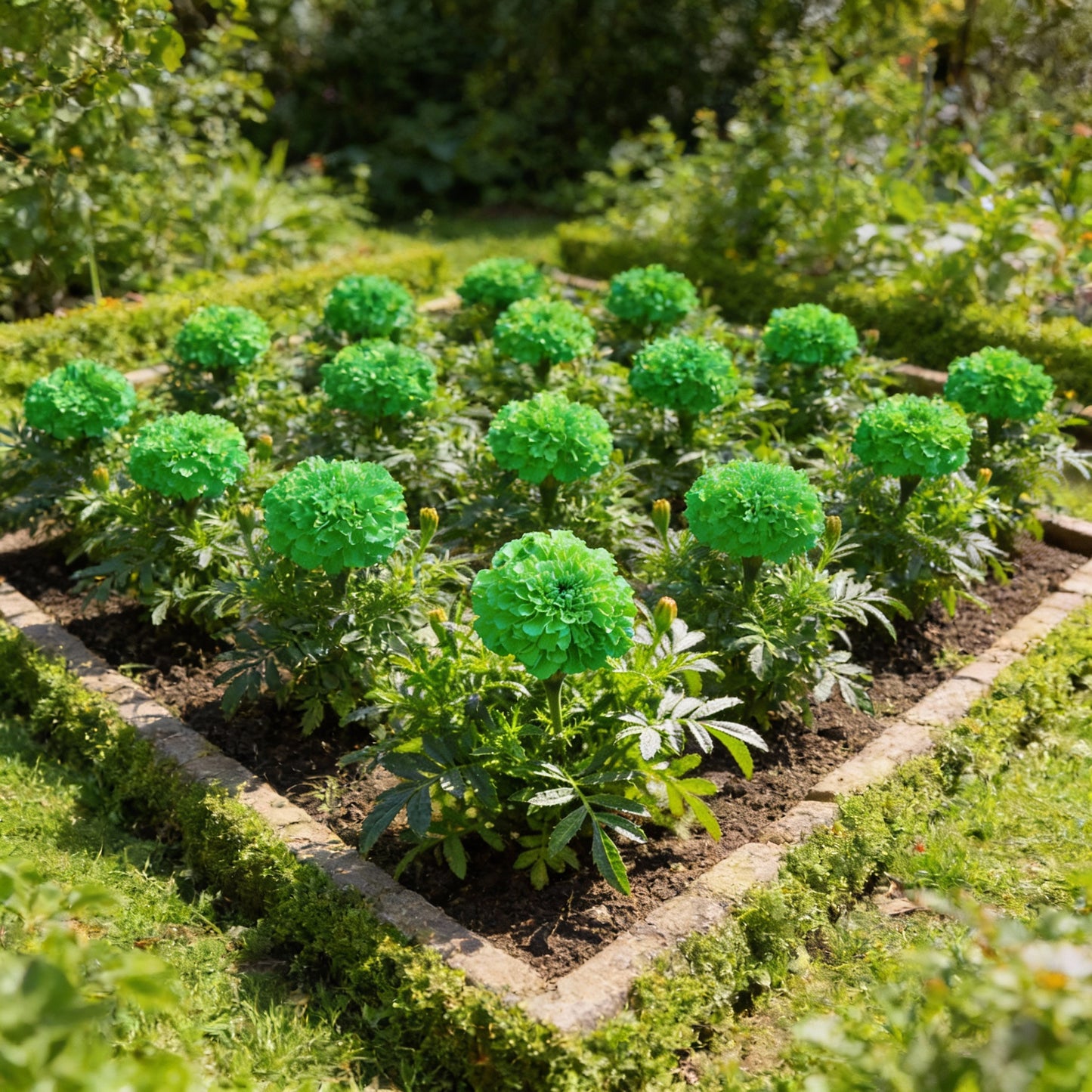 Green Marigold Flower Seeds for Planting – Ornamental Blooms for Home Garden