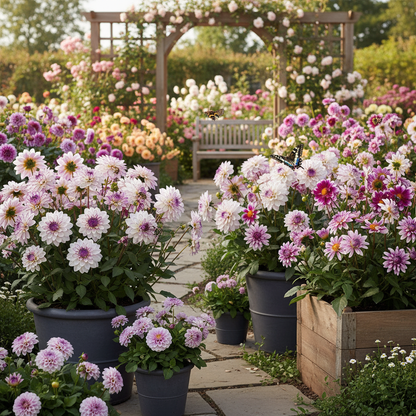 Mixed White and Purple Dahlia Flower Seeds - Dahlia Flower Seeds for Garden