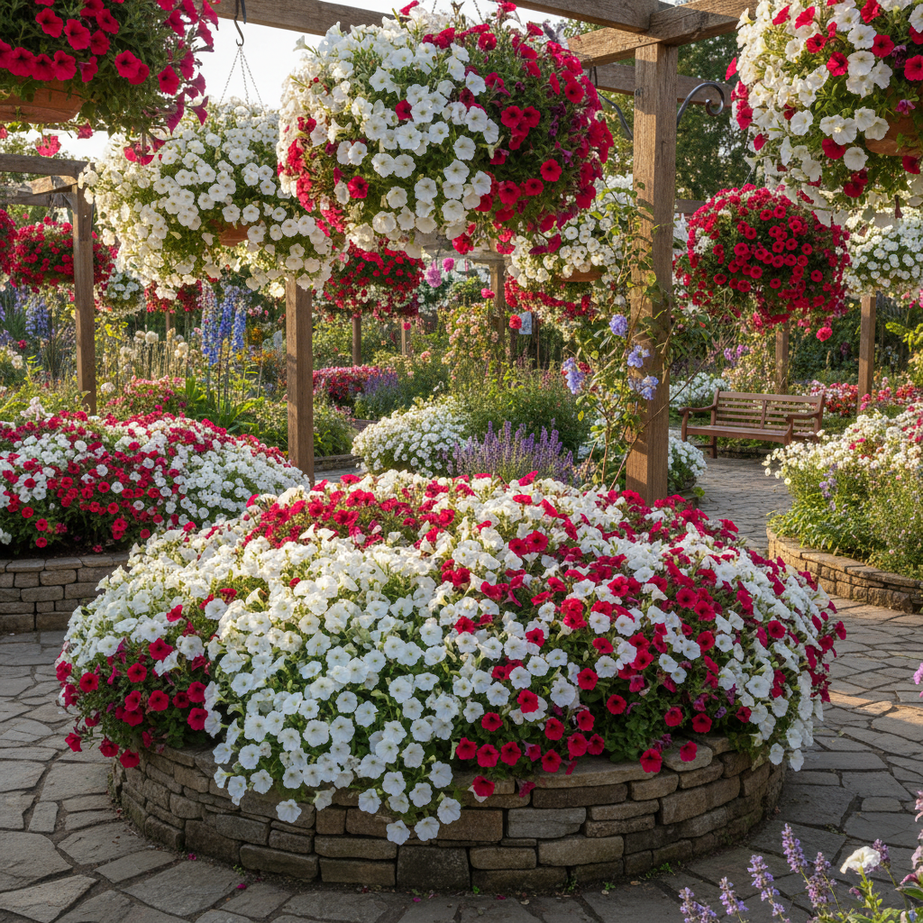Petunia Red White Star Seeds for Garden Planting