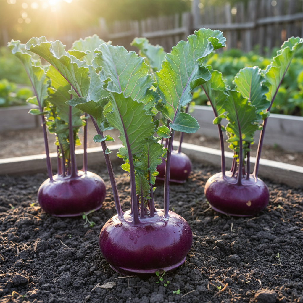 Kohl Rabi Purple Vienna Seeds - Kohl Rabi Seeds for Home Garden