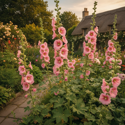 Pink Hollyhock Flower Seeds - Hollyhock Flower Seeds for Garden