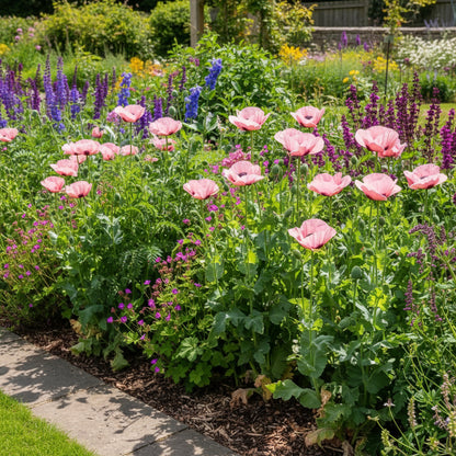 Pink Oriental Poppy Seeds for Planting – Herbaceous Perennial with Large Bright Blooms