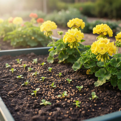 Premium Yellow Japanese Rosebud Pelargonium Geranium Flower Seeds