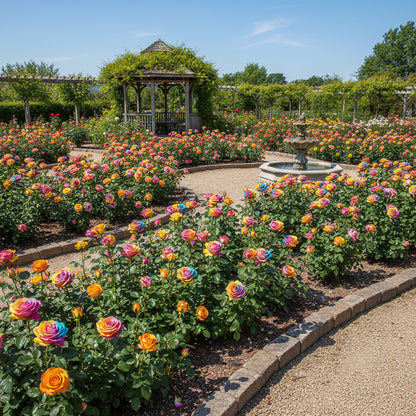 Rainbow Rose Flower Seeds – Grow Vibrant Multicolour Blooms at Home