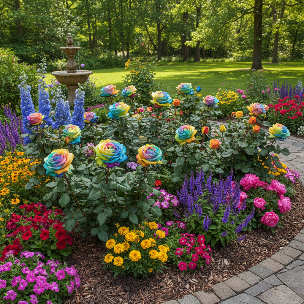 Rare Holland Rainbow Rose Flower Seeds - Rose Flower Seeds for Garden