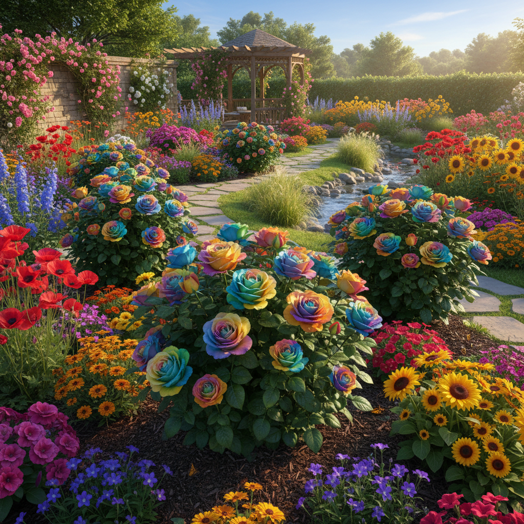 Rare Holland Rainbow Rose Flower Seeds - Rose Flower Seeds for Garden
