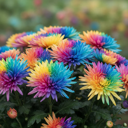 Dwarf Rainbow Chrysanthemum Flower Seeds for Planting – Compact Blooms