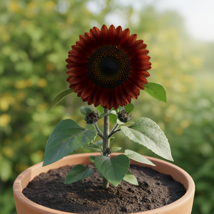 Burgundy with Black Center Sunflower Seeds for Garden Planting