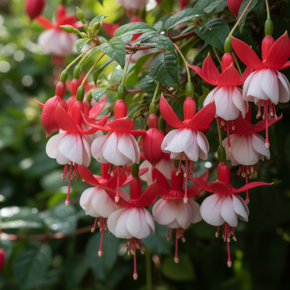 Red & White Fuchsia Flower Seeds