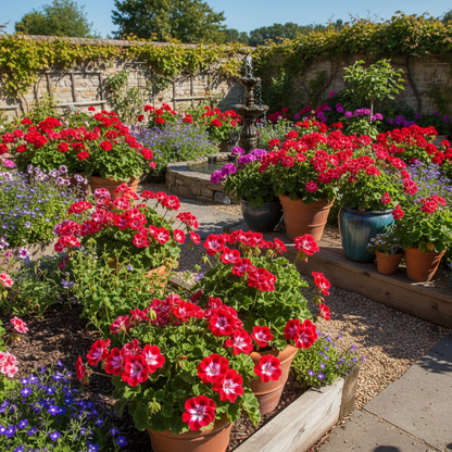 Red & White Geranium Flower Seeds – Vibrant Dual-Colour Blooms