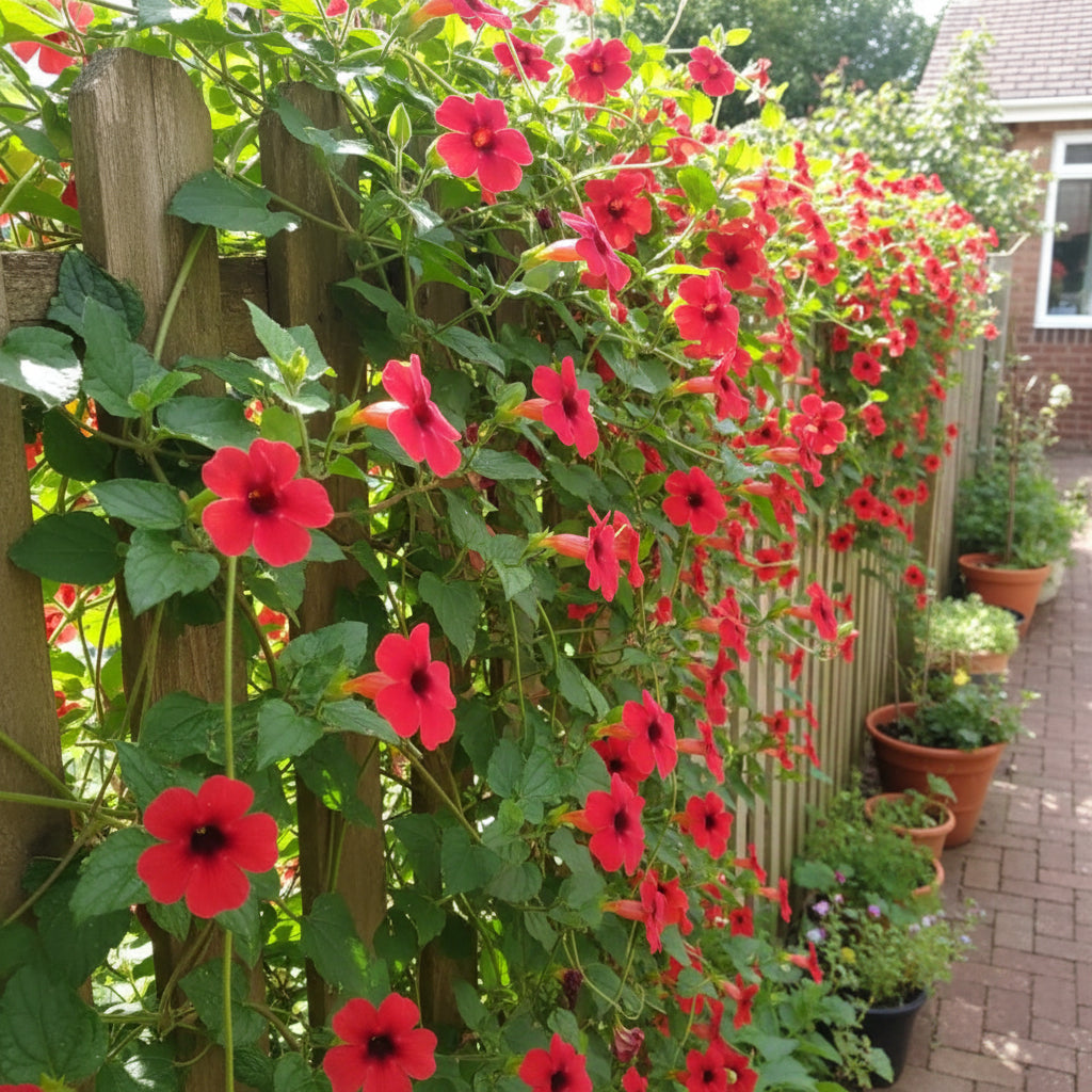 Red Thunbergia Flower Seeds for Planting (Thunbergia alata) – Vibrant Climbing Ornamental Flower