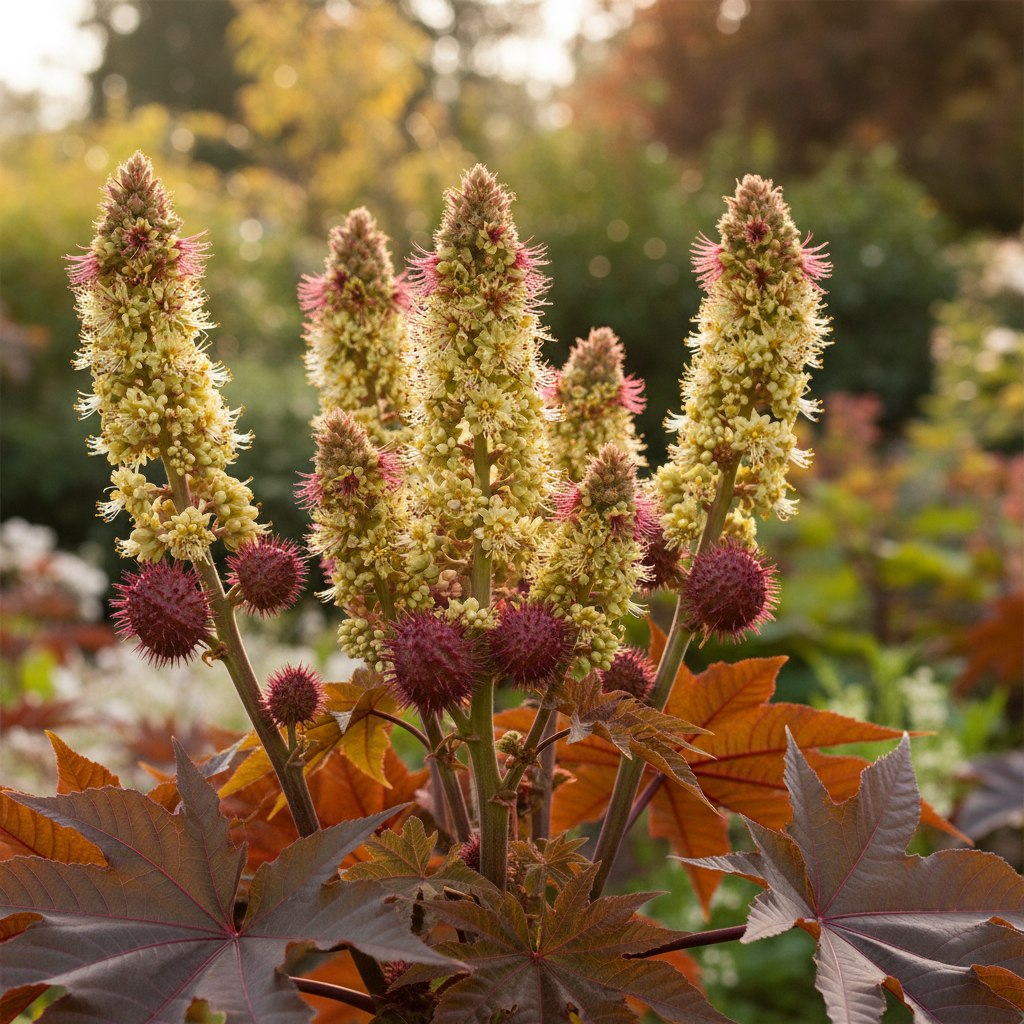 Ricinus Gibsonii Seeds - Castor Bean Flower Seeds for Garden