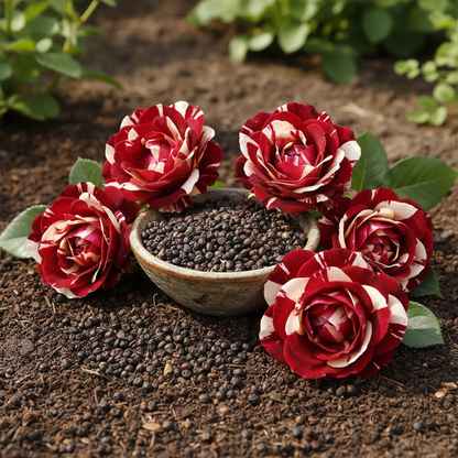 Rare Red White and Black Hybrid Rose Flower Seeds - Rose Flower Seeds for Garden