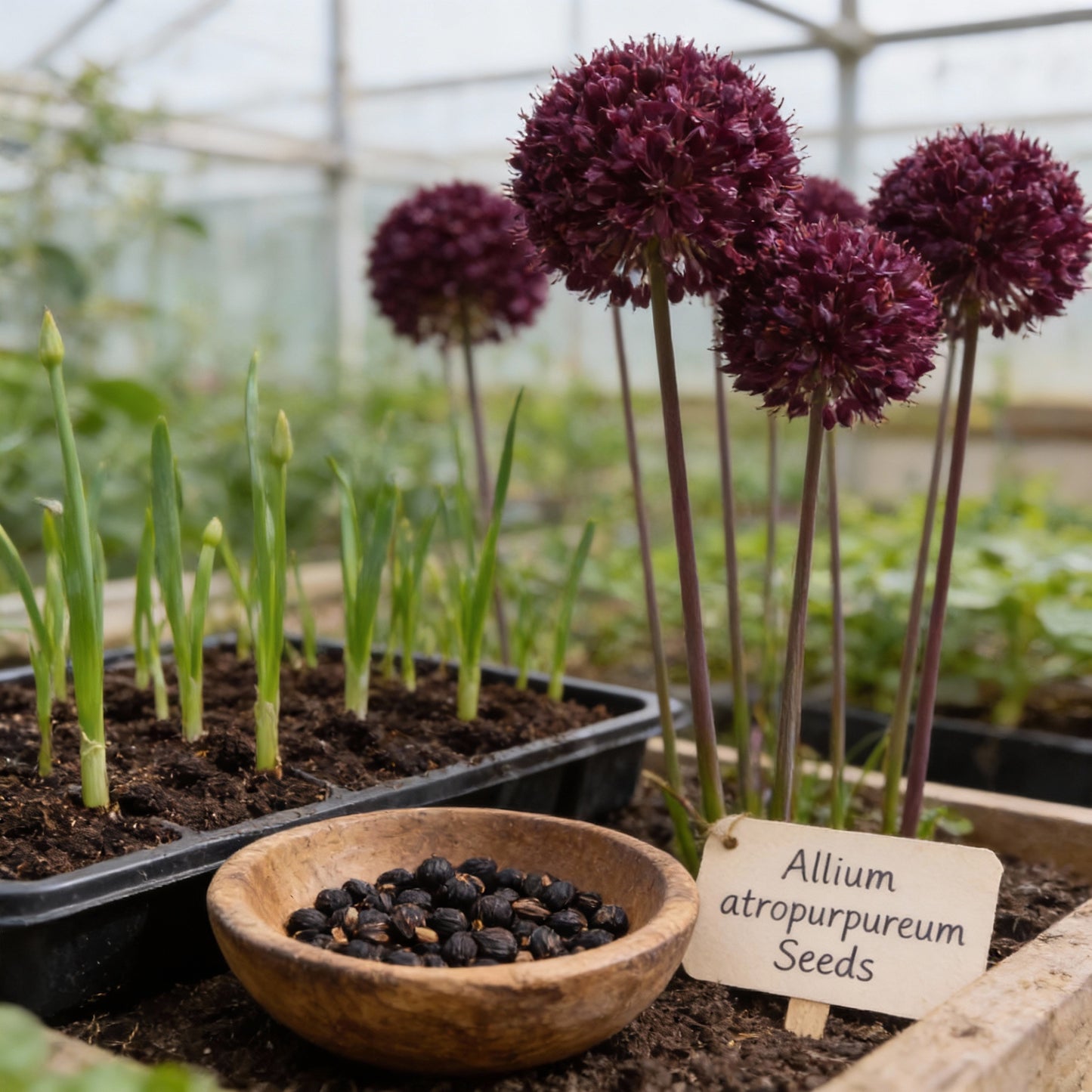 Allium Atropurpureum Seeds for Planting – Deep Red Purple Blooms
