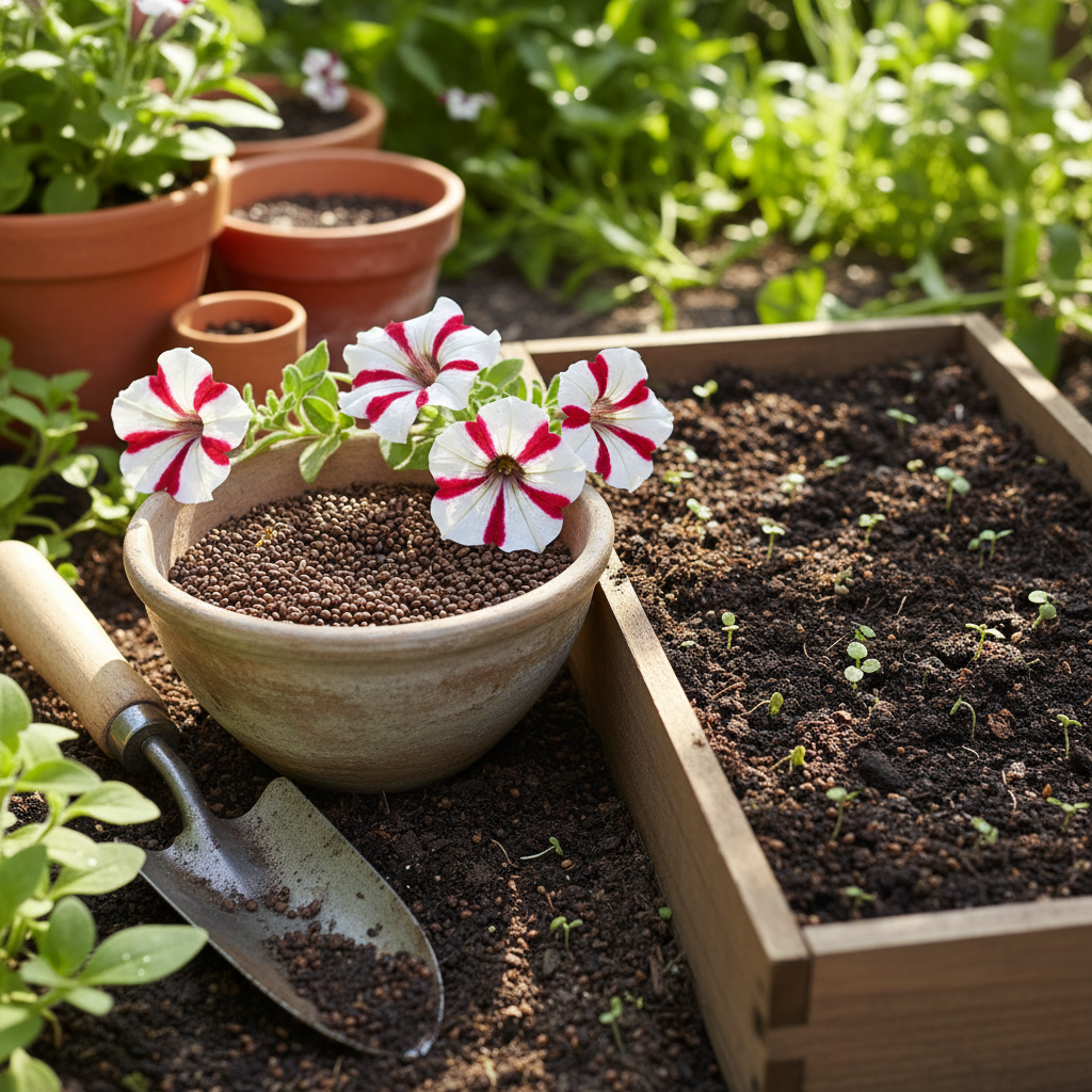 Petunia Red White Star Seeds for Garden Planting
