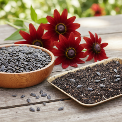 Rudbeckia Hirta Cherry Brandy Seeds - Black Eyed Susan Flower Seeds for Garden